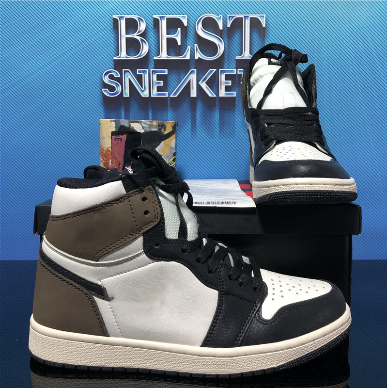 

Top Quality Men Women Jumpman 1 1s High Basketball Shoes Dark Mocha UNC University Brown Fearless Obsidian Mens Womens Outdoor Sport Trainers Sneakers With Box, Customize