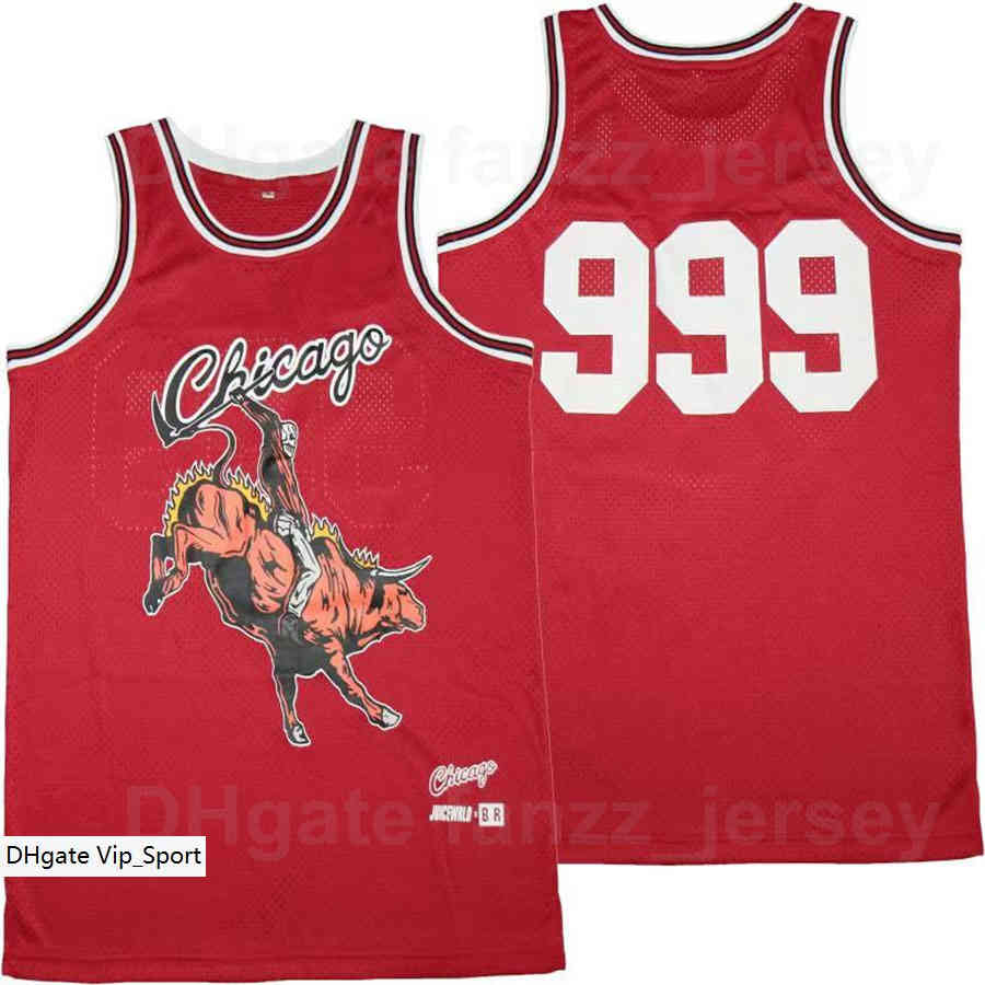 

Men 999 Moive Basketball Jersey Vintage BR Remix Juice Wrld X Retro Breathable Sports Pure Cotton Hip Hop Uniform Pullover Team Color Red Excellent Quality On Sale, 40 black
