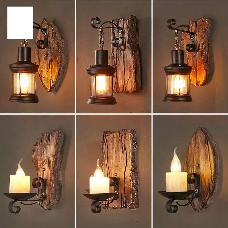 

American Retro Industrial Style Loft Solid Wood Creative Personality Antique Bar Cafe Restaurant Balsa Boat Aisle Wall Lamp