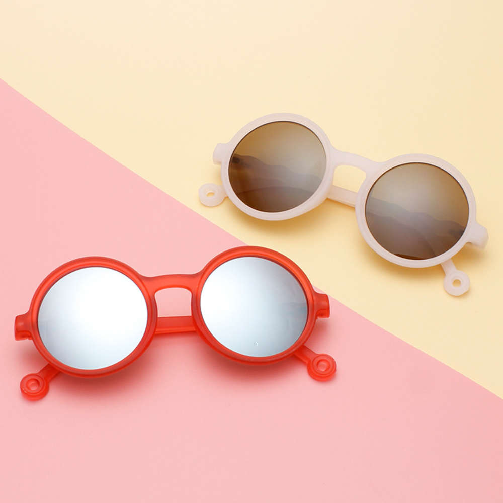 

sunglasses Children's Fashion spring leg plastic PC round frame sunglasses, Blue