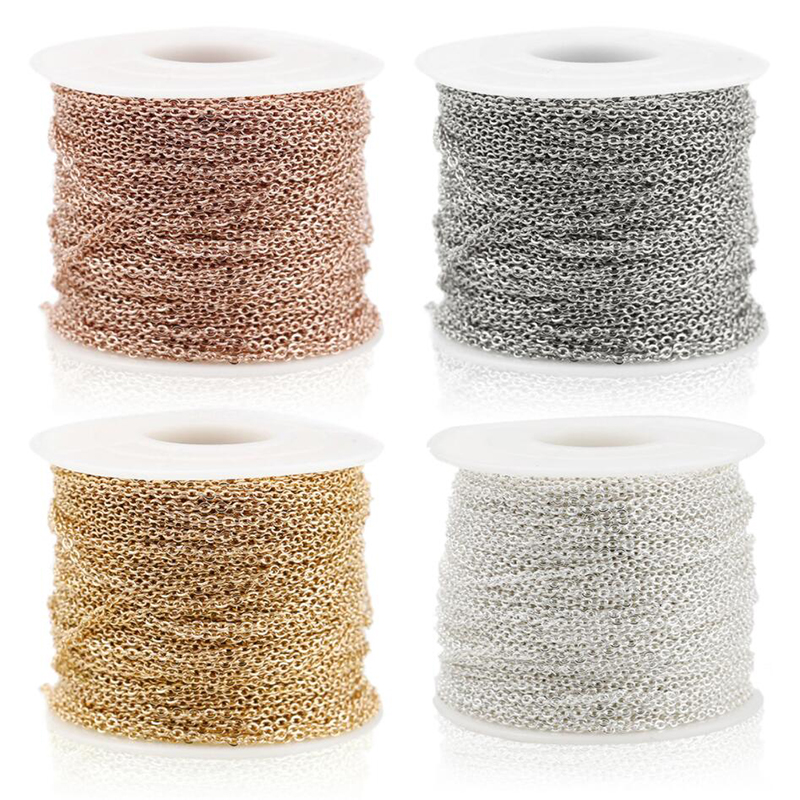 

5yards Golded/silvered/Bronze Plated Necklace Chain for Jewelry Making Findings DIY Necklaces Chains Materials Handmade, Silver