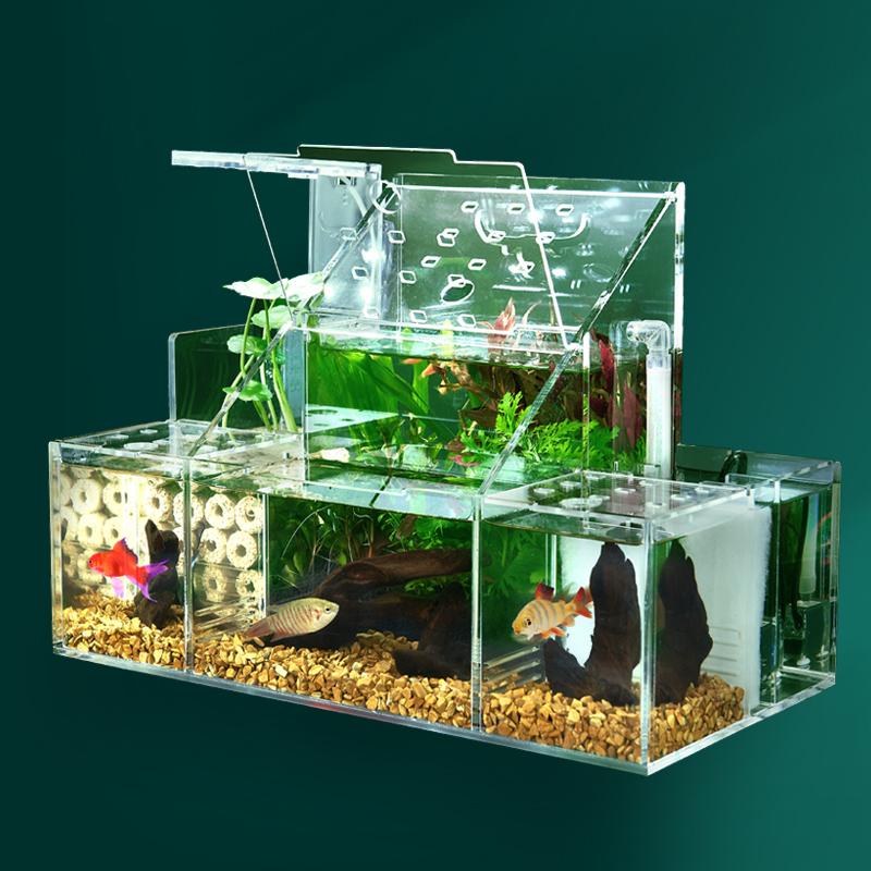 

Aquariums Large Size Aquarium Fish Tank Acrylic Small Isolation Box Transparent Reproduction Creative Desktop Betta
