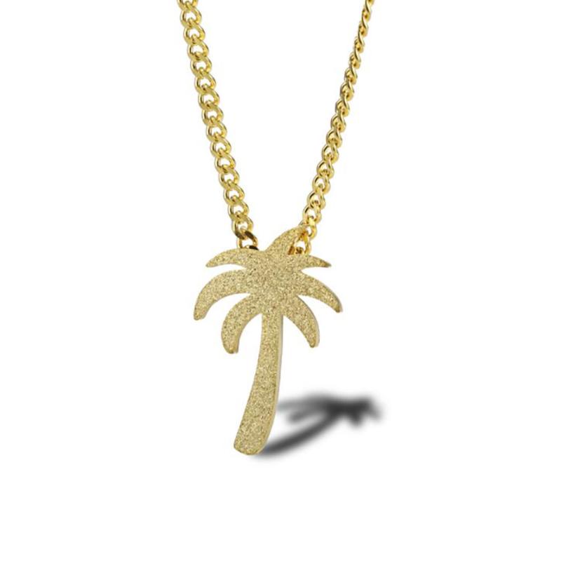 

Chains Stainless Steel Delicate Gold Palm Tree Summer Hawaii Beach Pendant Necklace Jewelry Gift For Him With Chain