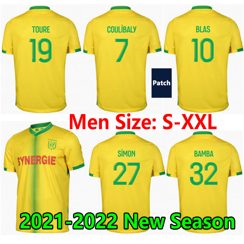 

21 22 Maillots FC Nantes soccer jerseys COULIBALY BLAS 2021 2022 NANTE home BAMBA EMOND TOURE LIMBOMBE SIMON men kids football shirt maillot de foot, 21/22 home