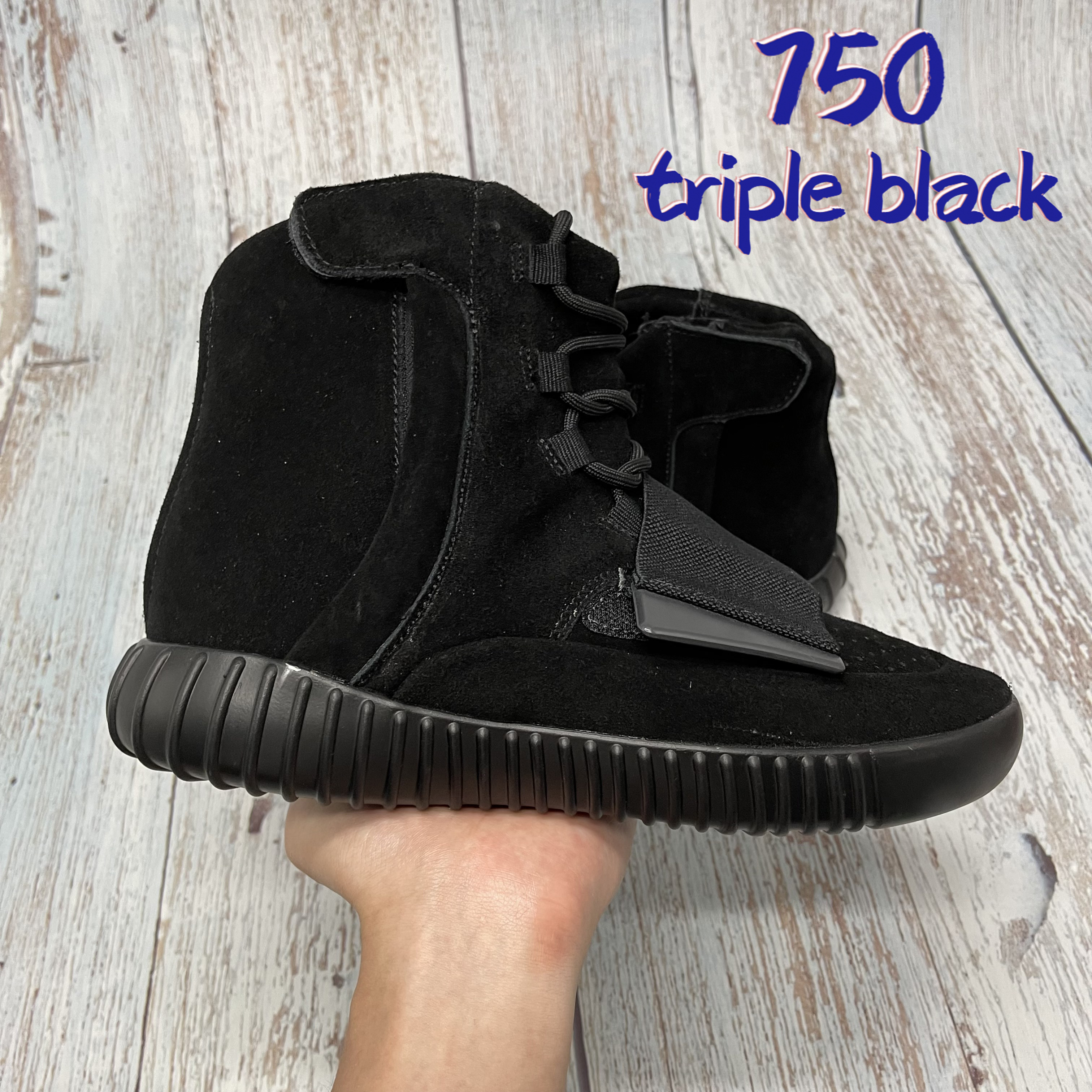 

2021 Luxury 750 men high running shoes triple black OG Grey gum fashion top mens designer sneakers trainers US 7-11.5, 05# bubble wrap packaging