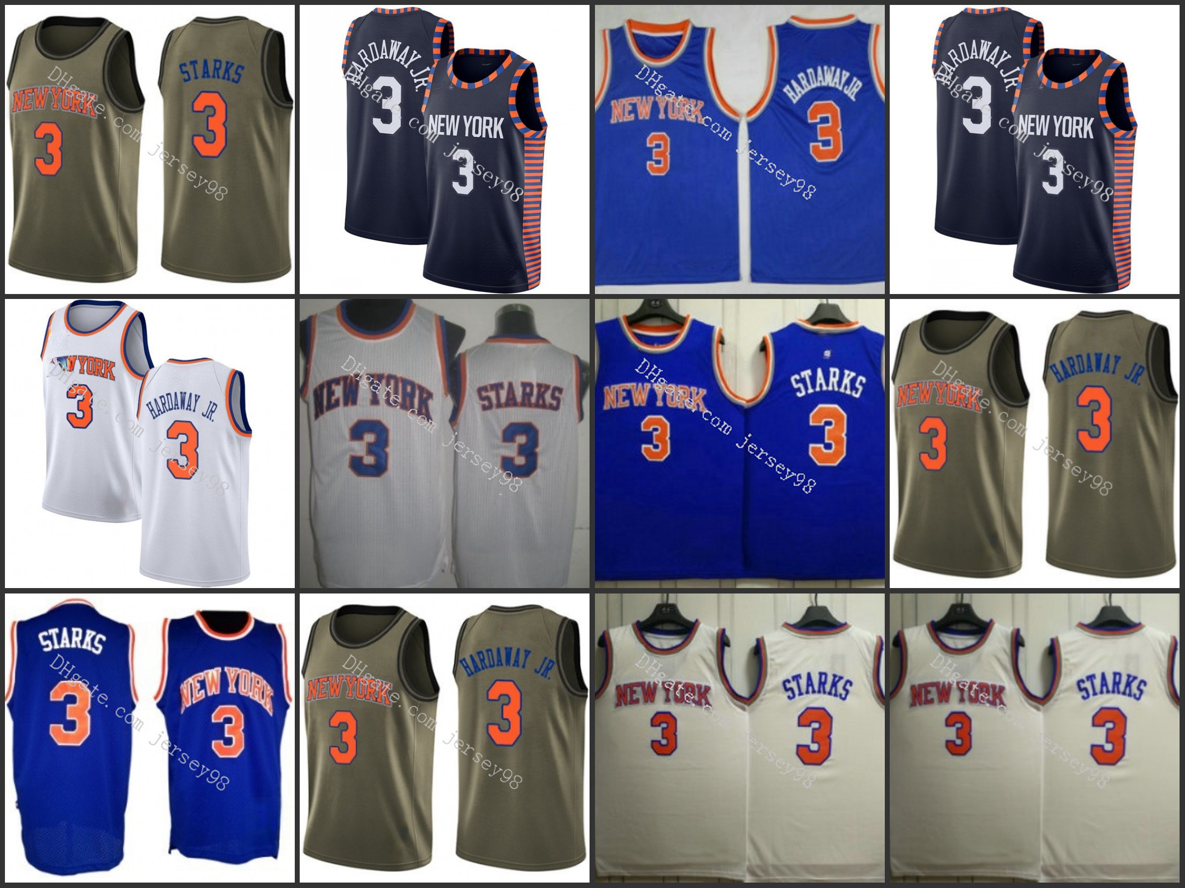 

New YorkKnicksmen #3JohnStarks hardaway jr.retro BasketballJersey