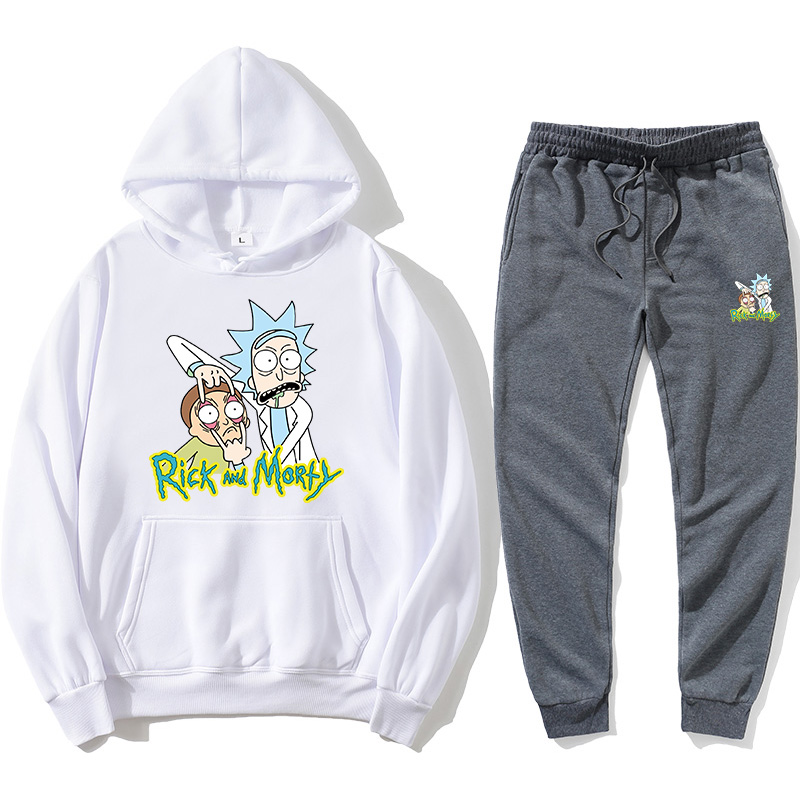 

Popular print Rick and moti sports suit mens cartoon Hoodie fashion street Hoodie long sleeve casual suit Rick Morti, Gray