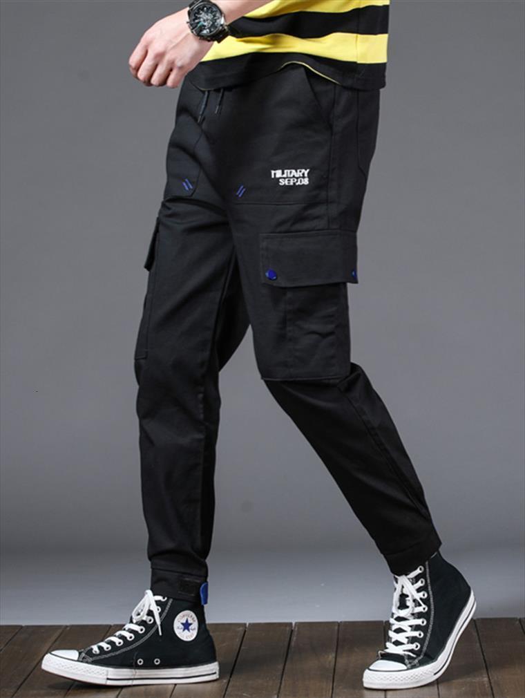 

spring cotton casual cargo black women pants hip hop male streetwear joggers fashion designer pockets long harem trousers