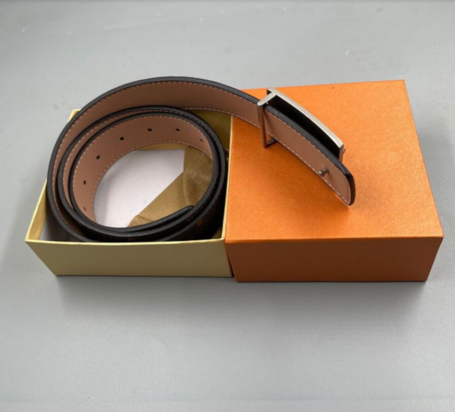 

2021 Fashion Big buckle genuine leather belt with box designer men women high quality mens belts AAA, Black
