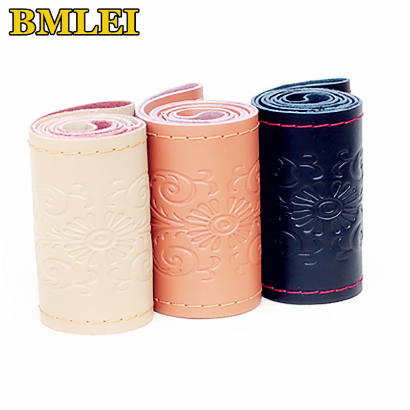 

Steering Wheel Covers DIY Braid On The Soft Genuine Leather Cover 38cm Universal With Needle And Thread