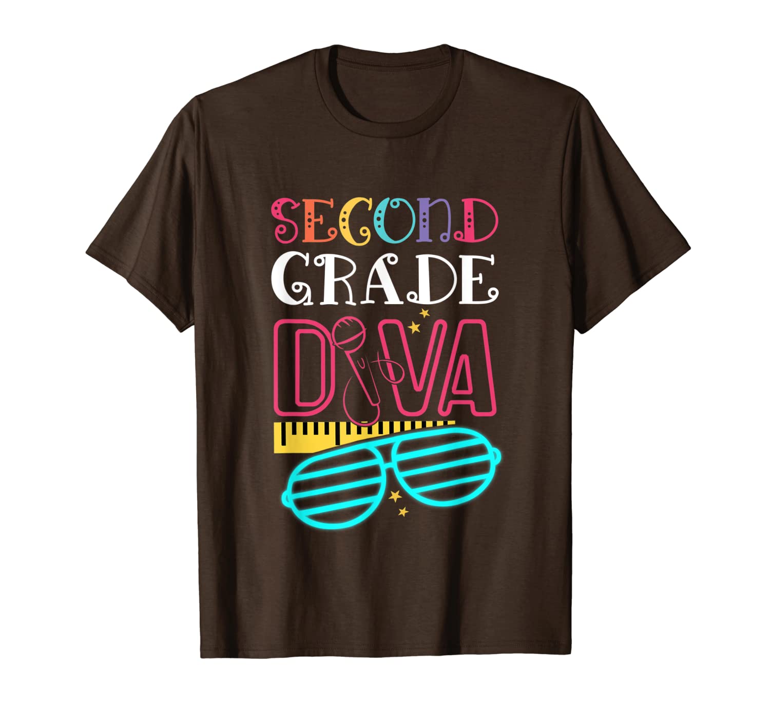

second grade gift 2nd grade diva new learning year t-shirt, White;black
