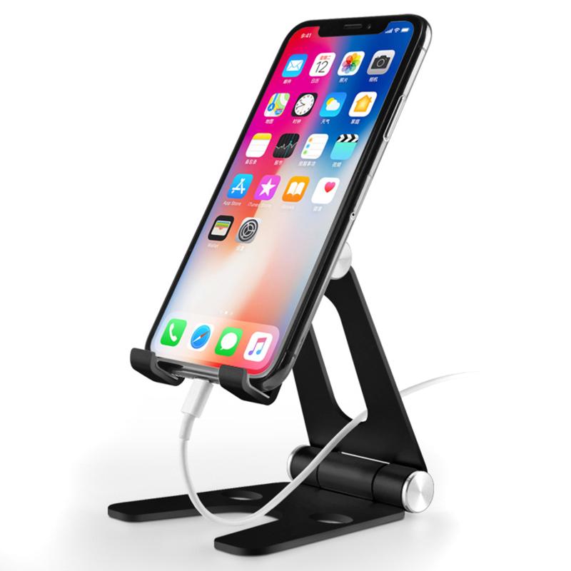 

Cell Phone Mounts & Holders Foldable Holder Rotatable Aluminum Alloy Desk Mount Tablet With Silicone Pads For 3.5~10 Inch Cellphones Tablets