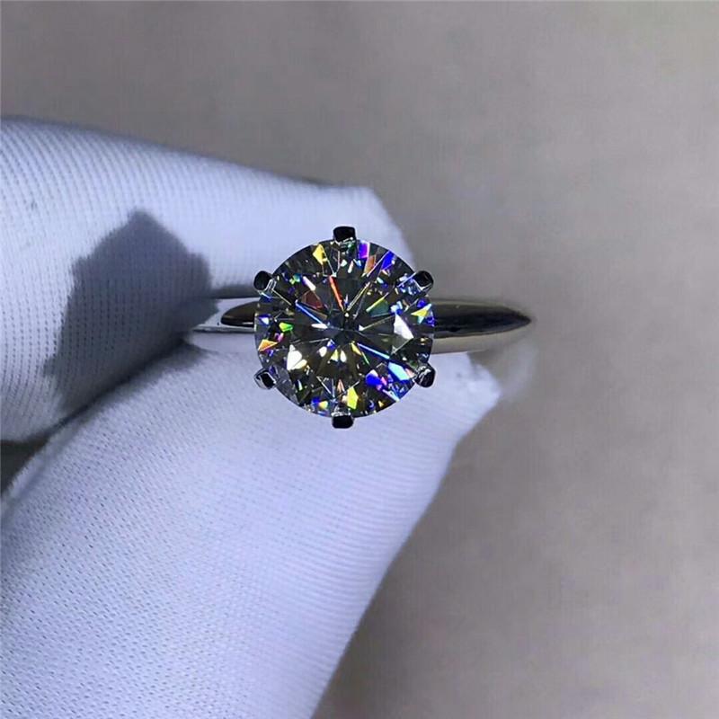 

Cluster Rings Solitaire 100% Soild 925 Sterling Silver Ring 1ct Sona 5A Zircon Stone Cz Engagement Wedding Band For Women Men Jewelry