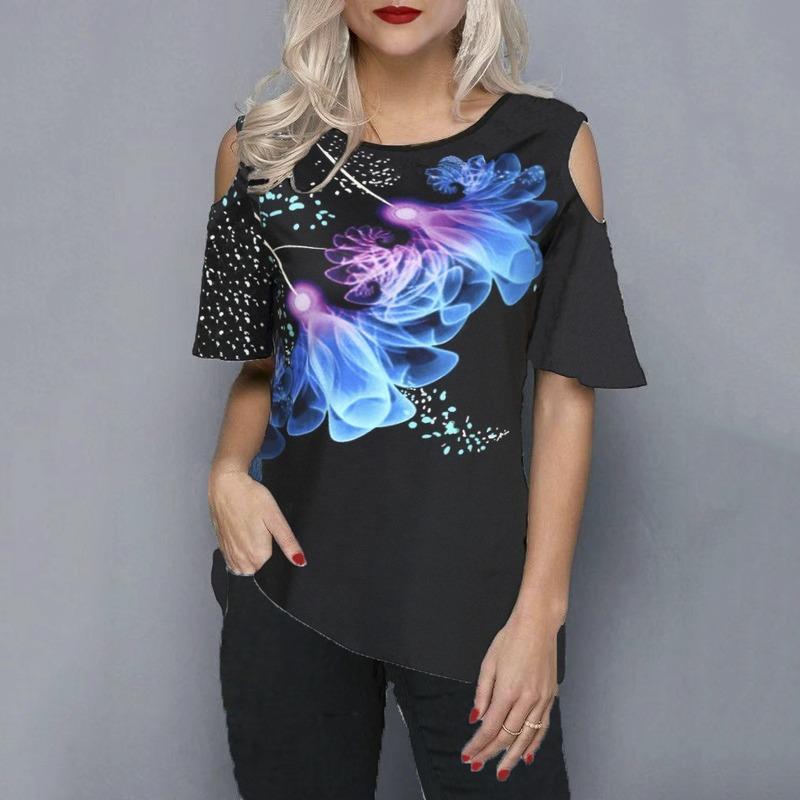 

Women' Blouses & Shirts Plus Size 5xl 2021 Women Female Blouse Shirt Loose Casual Ladies Summer Street Hipster Print Tops Half Sleeve, Design2