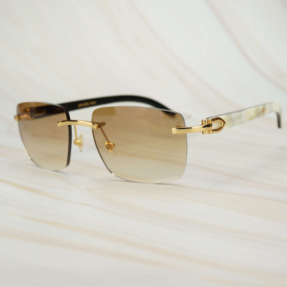 

Square Glasses Carter White Black Buffalo Horn for Men Vintage Yello Glass by Luxury Designer Gradient Trendy Driving Retro Sun Glasses Uv400