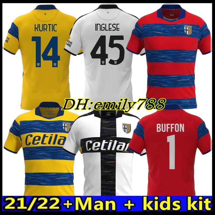 

21 22 Parma Calcio soccer jerseys BUFFON Goalkeeper special shirt KARAMOH CYPRIEN INGLESE football jersey GERVINHO CORNELIUS KUCO HERNANI JR home shirts 2021/22, 21/22 away