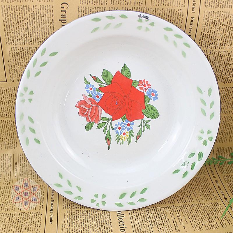 

Bowls Old Enamel Dish, Nostalgic Snack Fruit Plate, Dish
