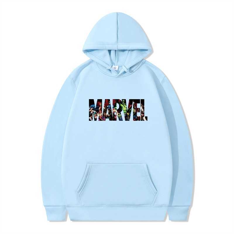

hoodiesMarvel printed round neck Hooded Sweater fleece hot selling straight, Black