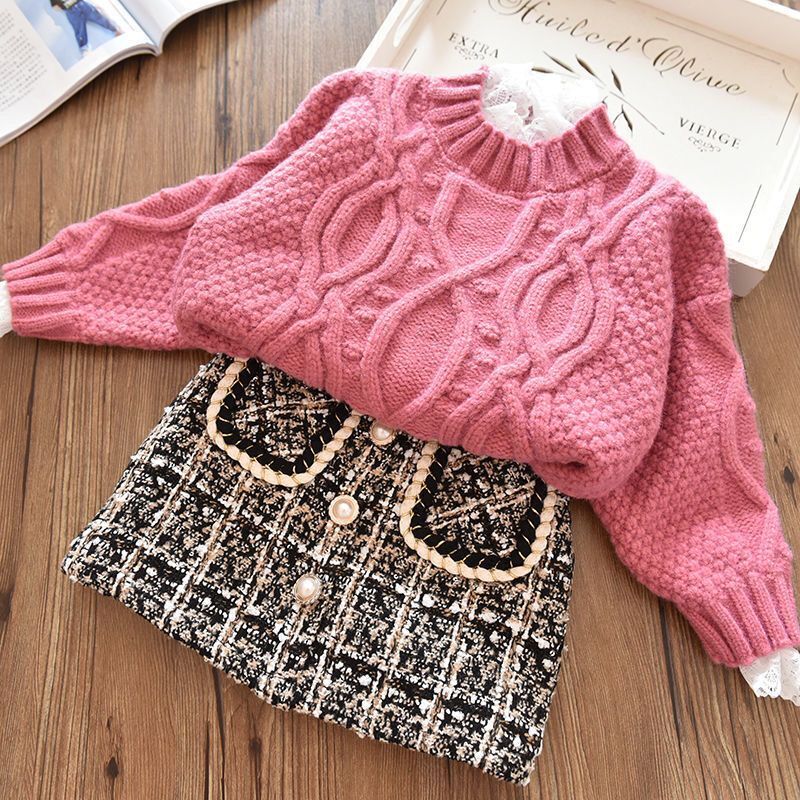 

100-150 CM Winter Girls skorts skirts Spring Autumn Fashion Skirt Baby Kids Children Plaid Clothes Two Colors, Multi