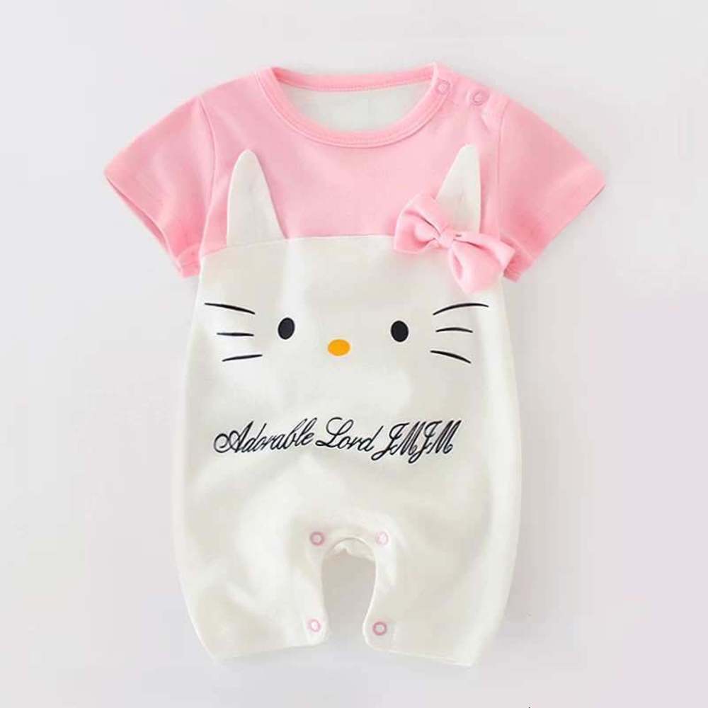 

Baby's summer one-piece dress baby girl's Khaki cotton short sleeve outdoor wear children's clothing thin style, White