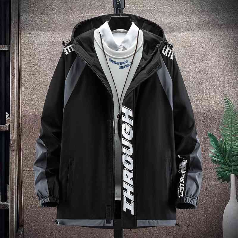 

Men's coat men's spring autumn new functional wind work jacket men's Korean fashion hooded spring clothes, White