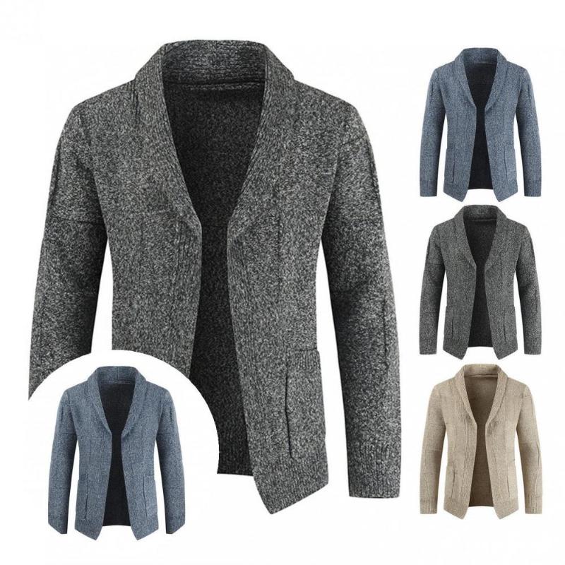 

Men's Sweaters Gentle Great Leisure Winter Sweater Coat Wear Resistant Solid Color For Dating, Khaki