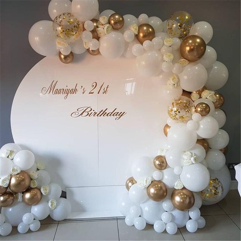 

Party Decoration 98pcs White Garland Arch Latex Birthday Balloons Baby Shower Decorations Wedding Year Decor Metal Balloon