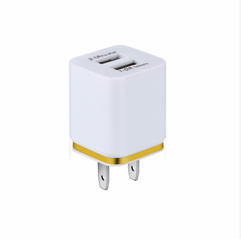 

Dual USB Metal wall Charger US Plug 2.1A AC Power Adapter Wall Charger Plug 2 port for huawei Iphone Samsung