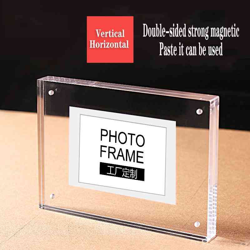 

Magnetic Transparent Crystal Photo Frames For Pictures Acrylic Photo Frame Creative Mini Home Decoration Birthday Gift Premium