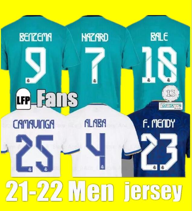 

21 22 Real Madrid home HAZARD Soccer Jersey 2021 Thai Top quality BALE ASENSIO Man Football shirt MODRIC Marcelo Camiseta de Futbol CAMAVING, 21-22 home ucl