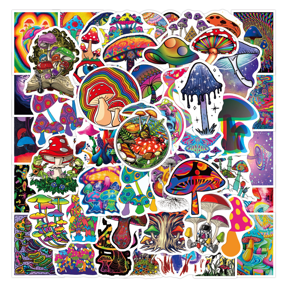 

50PCS Mushroom Waterproof Stickers for Notebook Laptop
