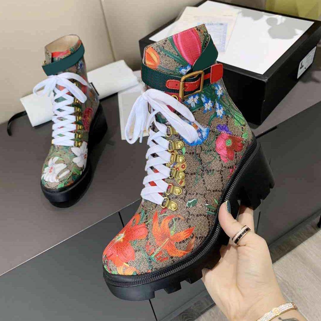 

Ribbon Fashion Ladies Sylvie Series Decorated Leathers Martin Boot Women Embroidered Leather Band Ankle Boots Top Designer Luxury woman, Not ship