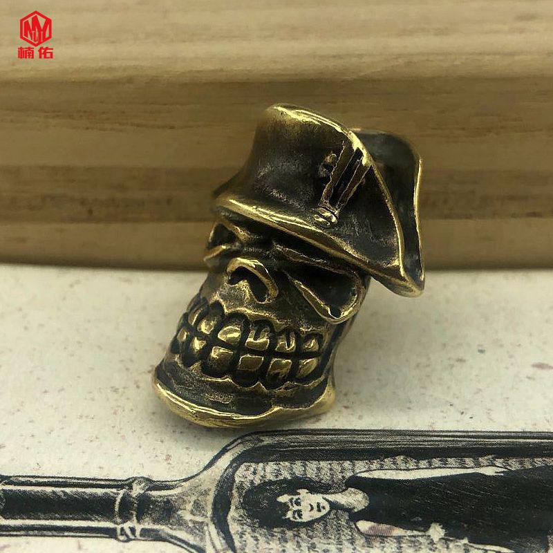 

Brass Knife Bead Pirate Ship Skull Paracord Pendant Outdoor Backpack Accessories Gadgets