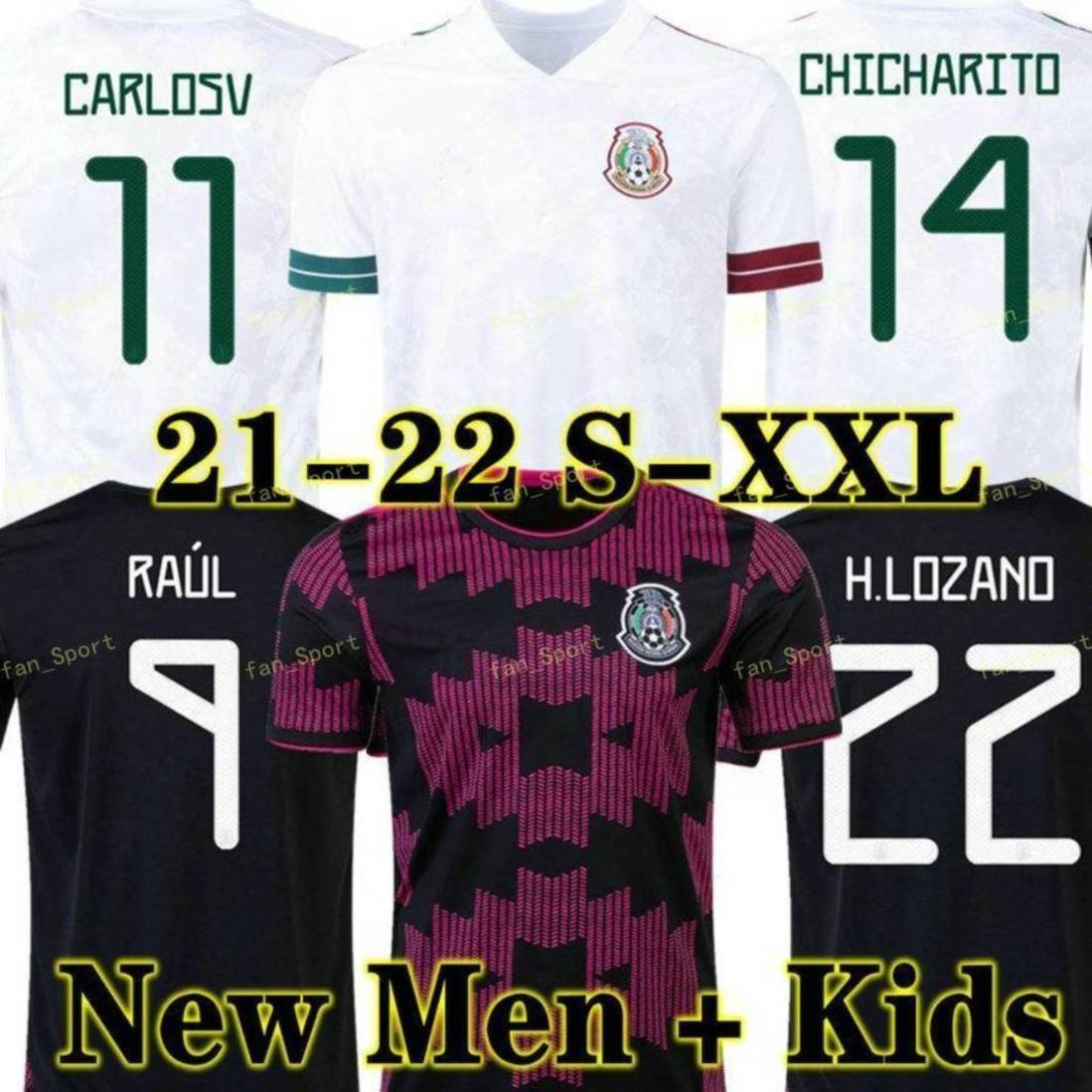 

Mexico soccer jersey home black purpal Copa america 20 21 CHICHARITO A. GUARDADO H. LOZANO HERRERA DOS SANTOS 2021 football shirt Men + Kids, Black;yellow