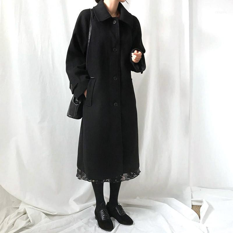 

Hepburn Style Woolen Coat Women' Fall / Winter 2021 Korean Version Overcoat1, See chart