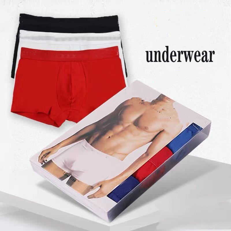 

Mens Fashion Boxer Men Solid Color Letter Printing Underpants Comfortable Wear Print Underpant Men's Everyday Underwears Wholesale, Box