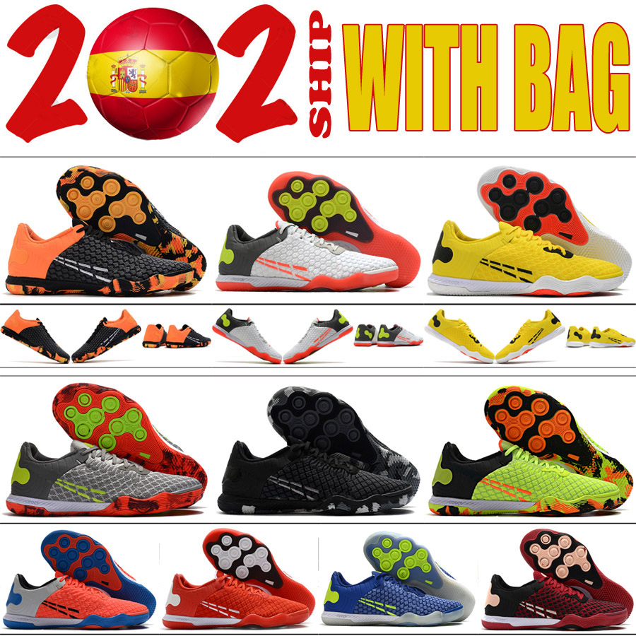 

Mens Football Boots React Gato IC Low Cleats Soft Leather Indoor Flats Soccer Shoes Comfortable Trainers Footwear Yellow Black White Green Gray Red Blue Pink, Shoes original box