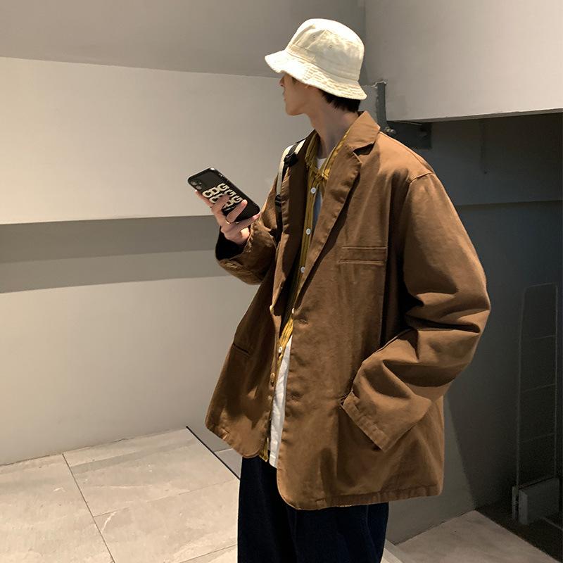 

The Boy Of Day Coat Spring Retro Ancient Ways Coffee Is Contracted 2021 Fund Go Up Outfit Makes Old Jacket Men's Jackets, Brown