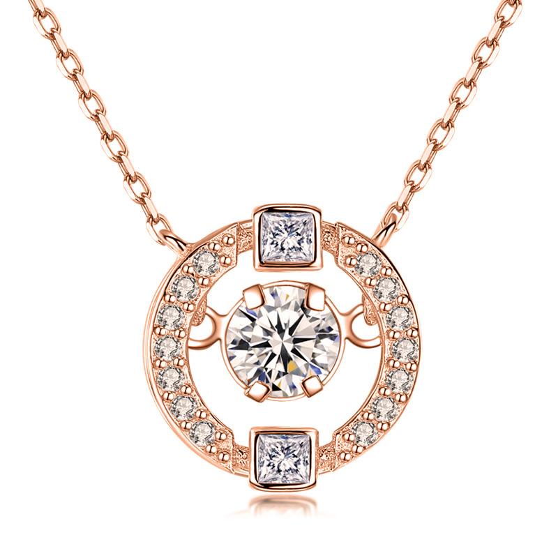 

Pendant Necklaces Exquisite Female Round Crystal Necklace Elegant Women's Wedding Collarbone Chain Jewelry Romantic Valentine's Day Gift