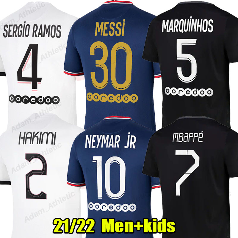 

MESSI soccer jerseys player version home away men kids kit 2021/22 Maillot de MBAPPE HAKIMI SERGIO RAMOS football shirts ICARDI DI MARIA VERRATTI MARQUINHOS jersey, 21-22 away+ligue1