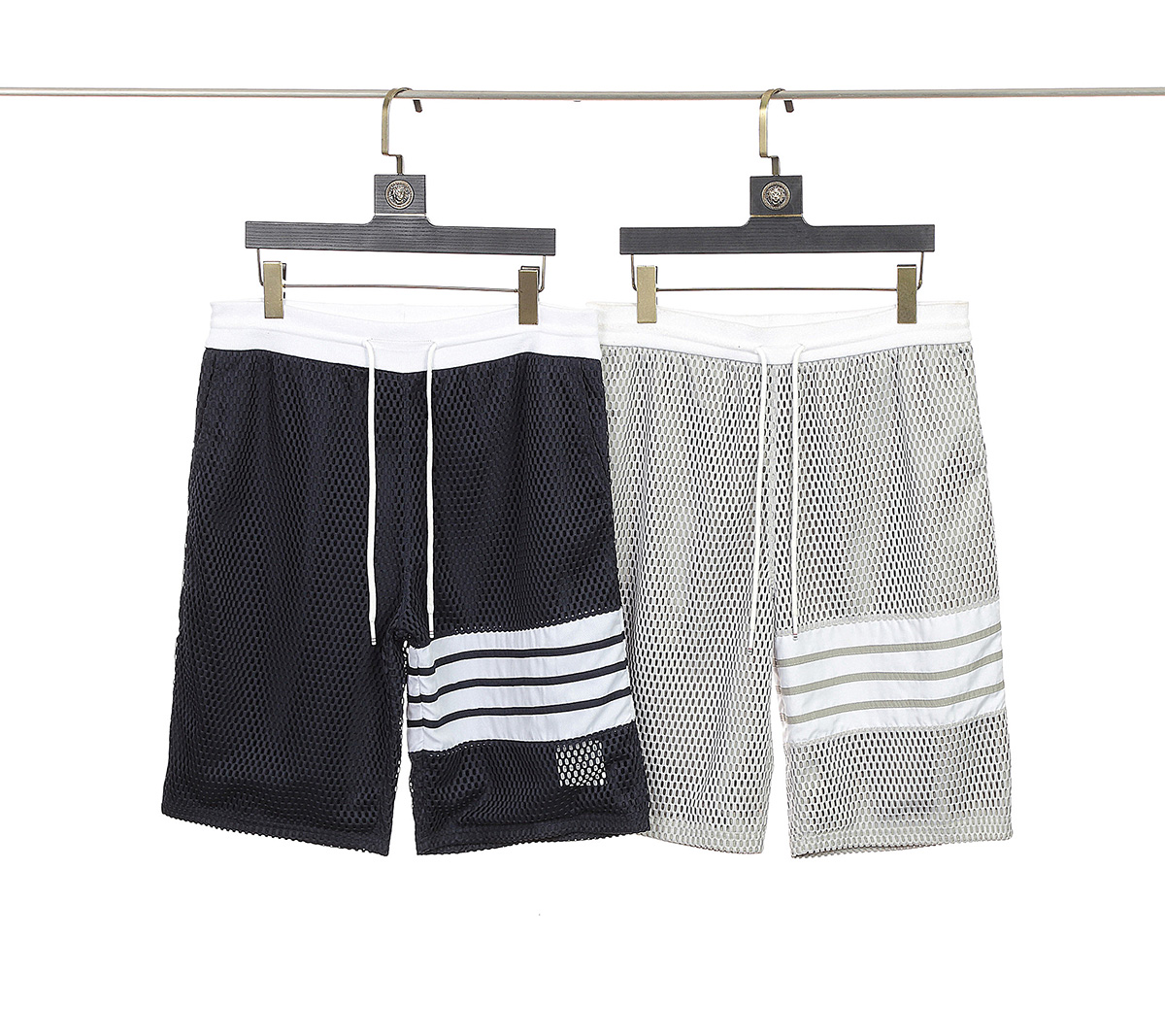 2021 summer men's and women's shorts new fashion yarn-dyed hollow double-layer four-bar straight sports shorts casual pants