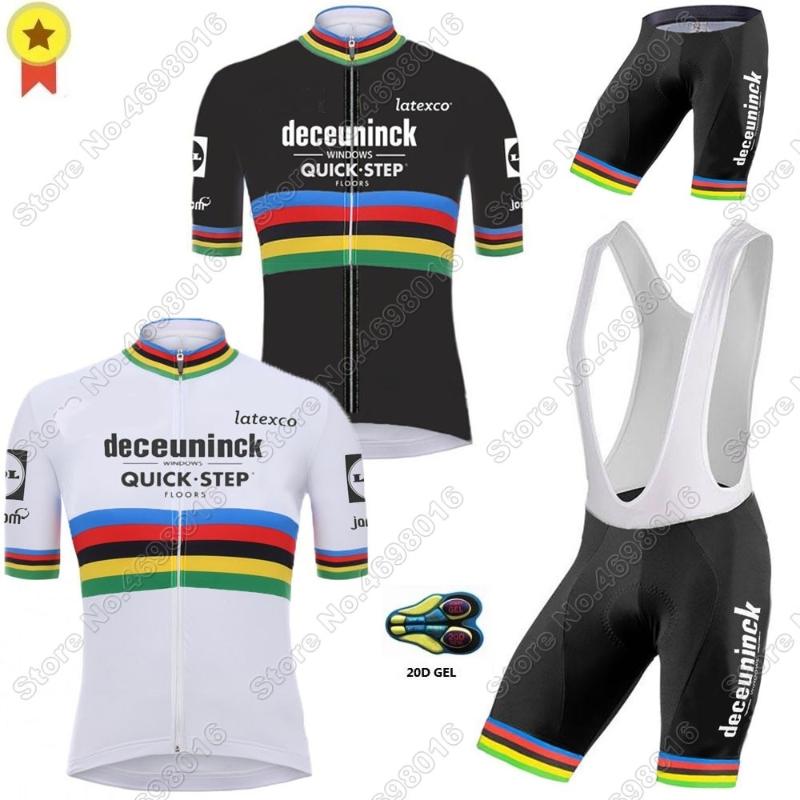 

Racing Sets 2021 Men's World Cycling Clothing Quick Step Julian Alaphilippe Jersey Set Road Race Bike Suit Maillot Cyclisme