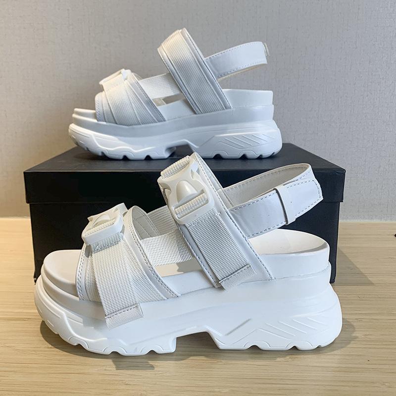 

Sandals LEOSOXS Platform Women Comfort Summer Casual Female Sports Open Toe Shoes Gladiator Flats Beach Fashion White, Black