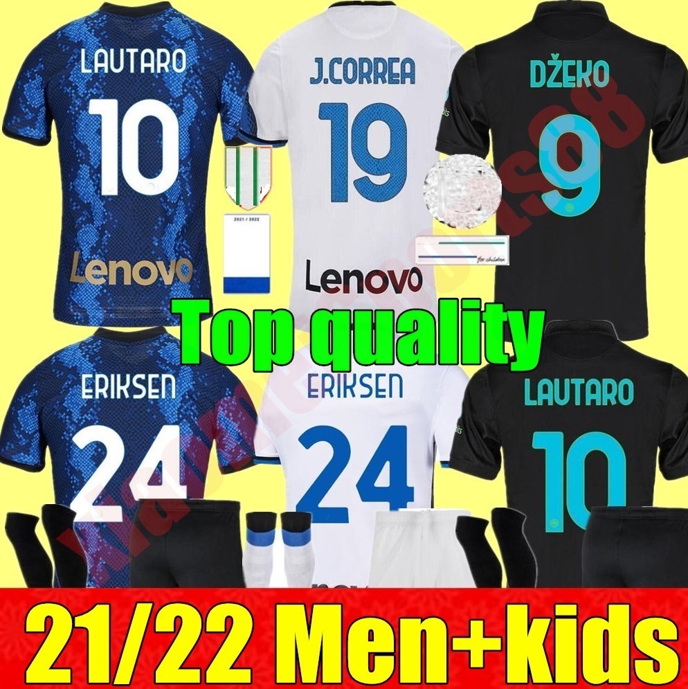 

New iNeTR adult Men + kids kit soccer jersey home away 3rd LUKAKU MILAN VIDAL BARELLA LAUTARO ERIKSEN ALEXIS 21 22 football shirt 2021 2022 uniforms, Kids away+league patch
