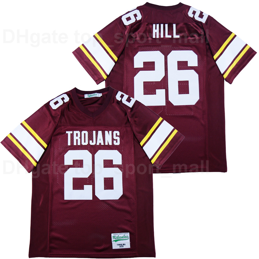 

Paradise Valley Trojans 26 Tyreek Hill Jersey High School Football Sport Breathable Team Color Red Pure Cotton Embroidery And Sewing Good Quality, 9 green