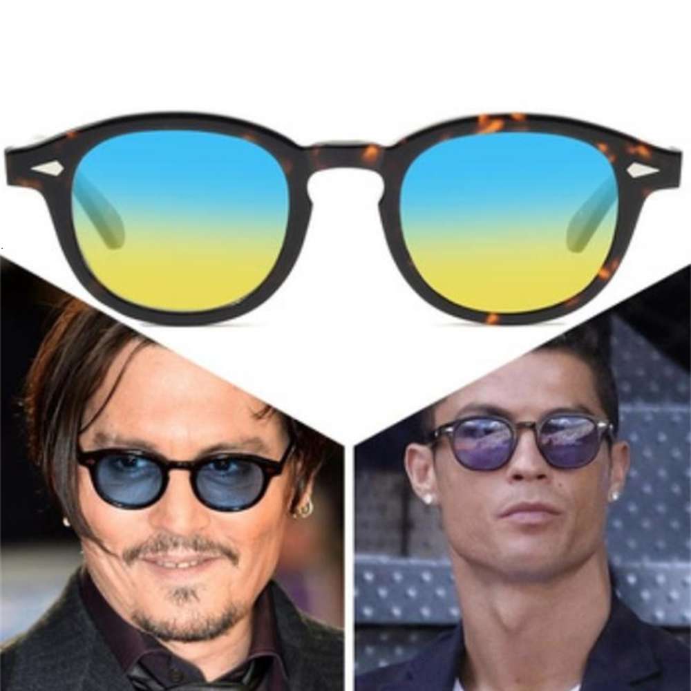 

New arrive 16 colors S M L size lemtosh sunglasses eyewear johnny depp sun glasses frames top Quality sunglasses frame with full packaging, White;black