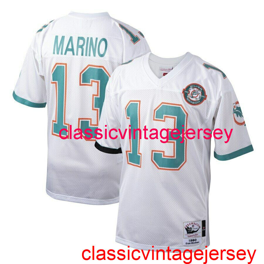 

Stitched Men Women Youth Dan Marino Mitchell & Ness 1990 Jersey Embroidery Custom Any Name Number -5XL 6XL, White