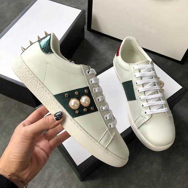 Casual Shoes Bee Snake Tiger Men Women Top Quality Leather Sneakers Embroidery Stripes Shoe Designer Walking Sports Trainers