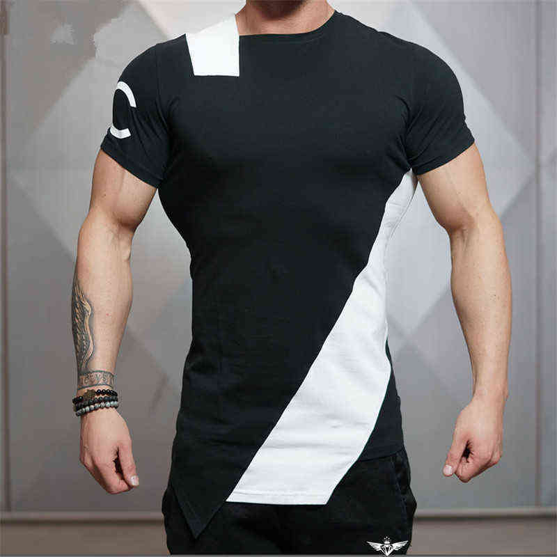 

2018 New Men Cotton Gyms Men T shirt Fitness Bodybuilding Shirts Male Brand Tees Short Sleeve Gyms T-shirt Men Costume G1222, T04 grey