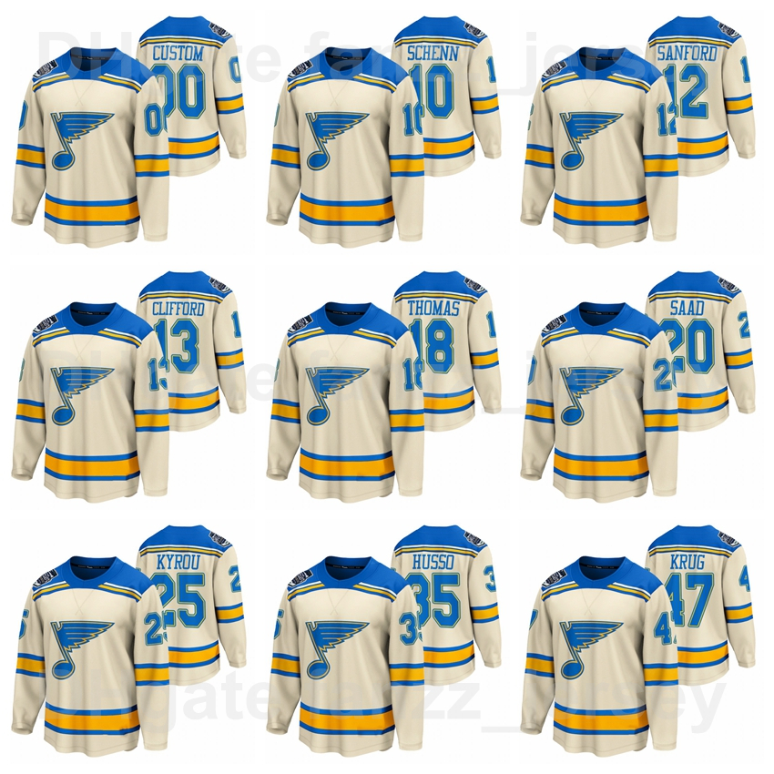 

Winter Classic 2022 St Louis Blues Hockey 21 Tyler Bozak Jersey 55 Colton Parayko 20 Alexander Steen 2 Al Macinnis 99 Wayne Gretzky Buchnevich Reverse Retro Cream, Blue